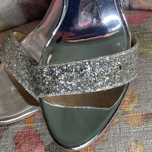 Badgley Mischka Olympia Glitter Evening Sandal Size 7.5 UK 5.5 New! Retail $198